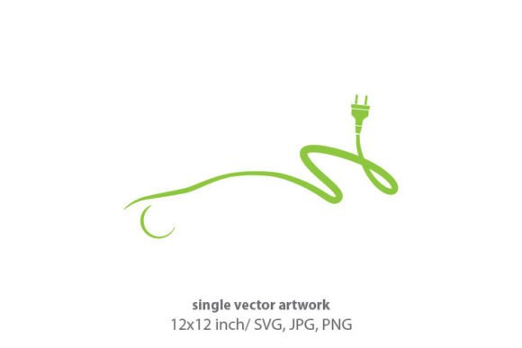 Abstract Car with Electrical Plug Graphics