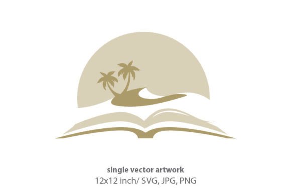 Dune with Palms and Open Book Graphics