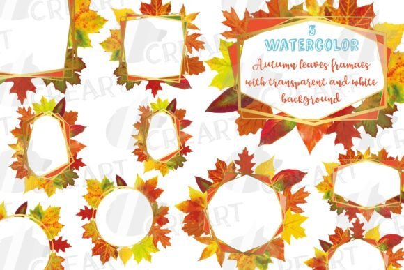 Fall Leaves Golden Geometric Frames