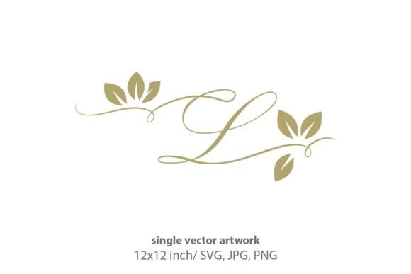 Gold Leaf, Autumn Script Letter L: Graphics & Icons for Warm, Handcrafted Brands
