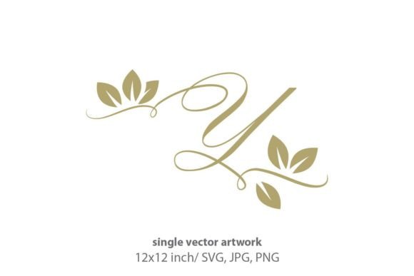 Gold Leaf, Autumn Script Letter Y