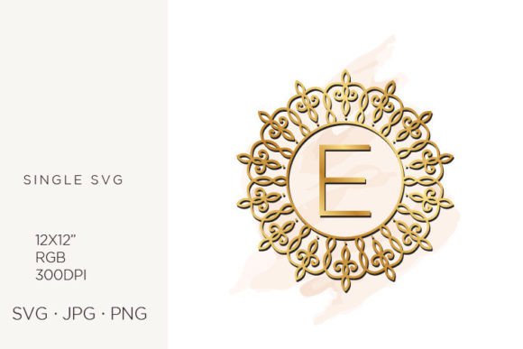 Golden Ornamental Monogram Letter E: Elegant Icons & Graphics for Local Branding