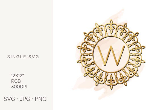 Golden Ornamental Monogram Letter W: Graphics & Icons for Elegant Branding