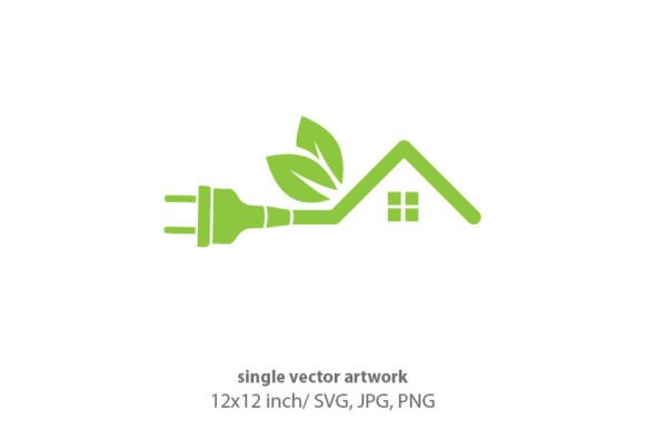 Green Plug Cable with Leaves Graphics