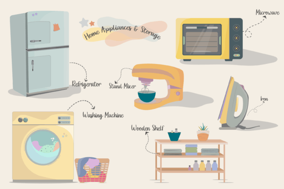 Home Appliances Storage Illustration Graphics