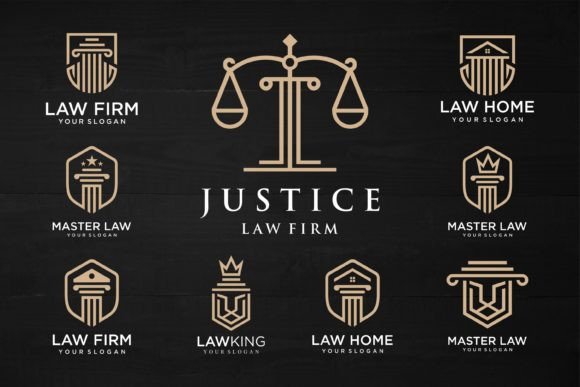 Law Office Logo Icon Set: Graphics and Logos for Professional Branding