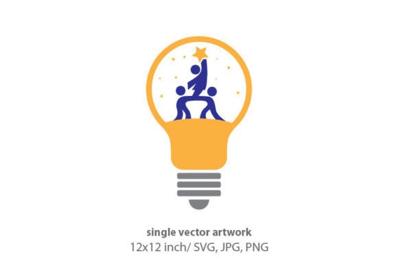 Light Bulb with Children Graphics and Icons