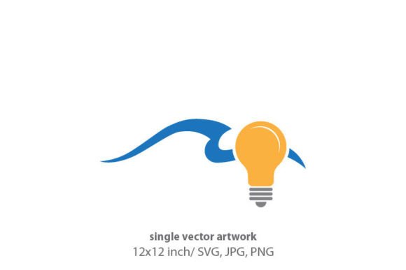 Light Bulb with Ocean Waves Graphics