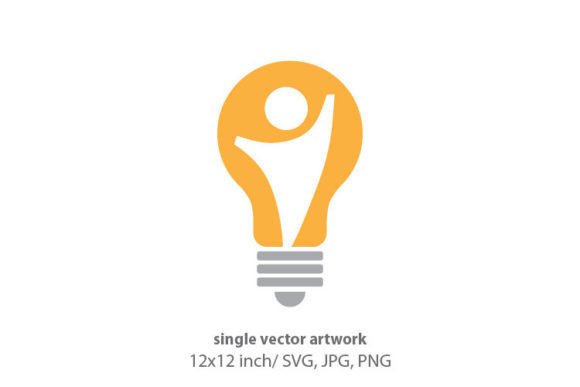 Light Bulb with Person Graphics and Icons