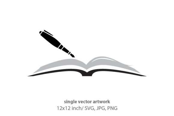Notebook and Pen Logo Icon
