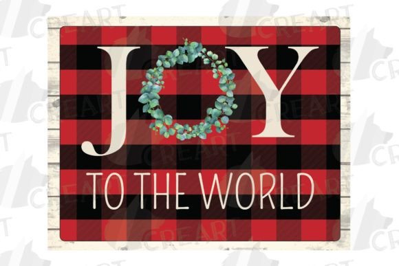 Oy to the World Plaid Eucalyptus Wreath Graphics