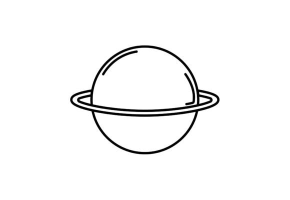 Planet Outline Clipart SVG: Minimalist Icons & Graphics for Editorial Design