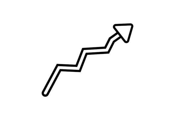 Rising Arrow Outline SVG: Minimalist Icons & Graphics