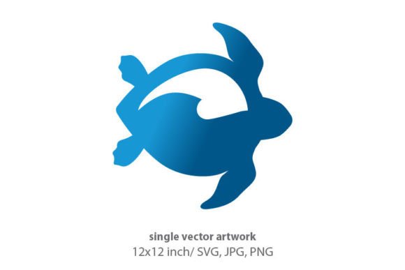 Sea Waves Inside Turtle Shell, Vector Graphics