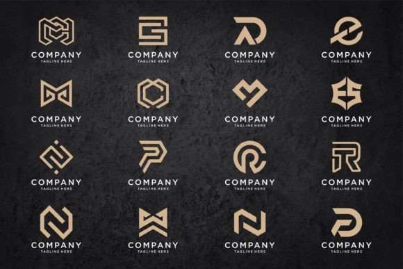 Set of Monogram Logo Design Vector Graphics and Logos