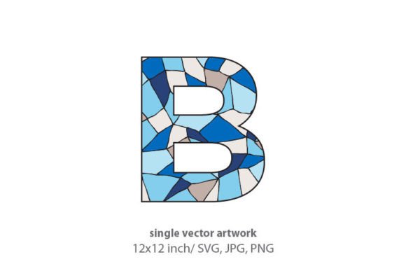 Stained Glass Pattern Inside Letter B Graphics & Icons