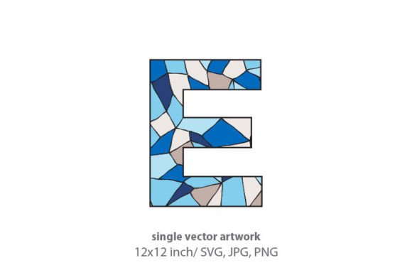 Stained Glass Pattern Inside Letter E Graphics & Icons