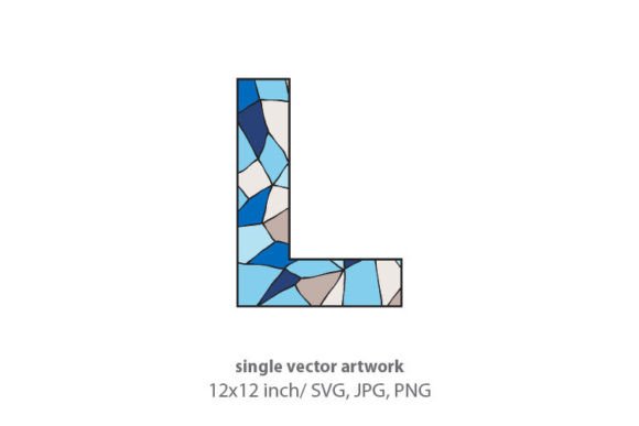 Stained Glass Pattern Inside Letter L Graphics & Icons