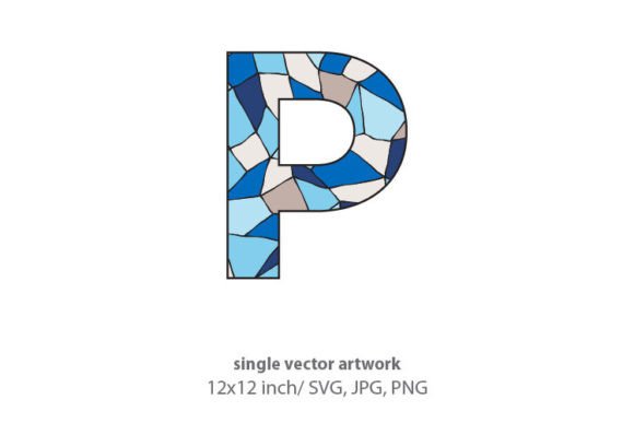 Stained Glass Pattern Inside Letter P