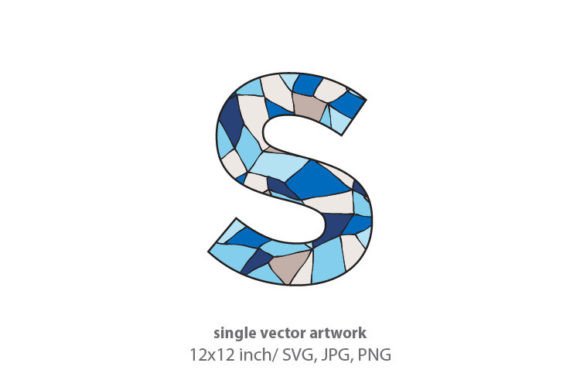 Stained Glass Pattern Inside Letter S: Graphics & Icons