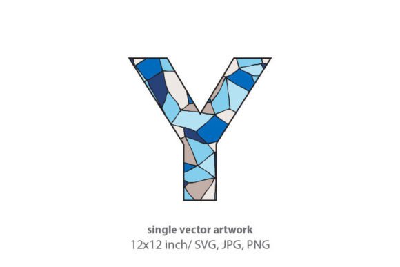 Stained Glass Pattern Inside Letter Y Graphics & Icons