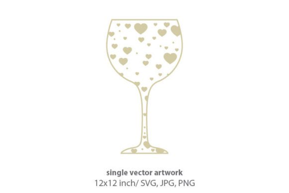Wine Glass, Heart Pattern Graphics and Icons